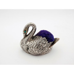 Swan silver pin cushion 1902 by Levi Salaman