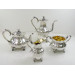 Victorian chased silver tea and coffee set London 1842 Robert Hennell