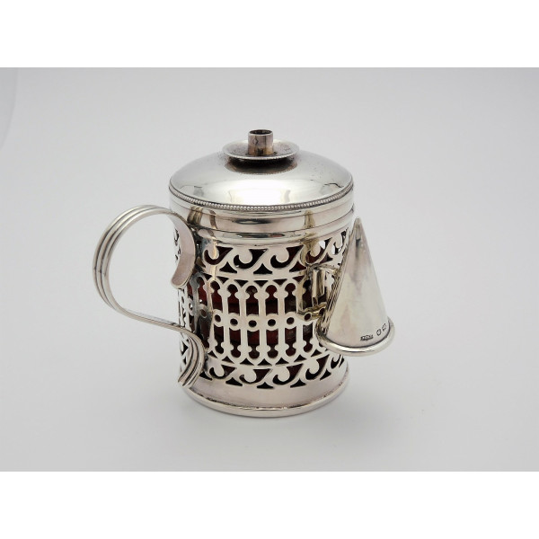 Victorian silver bougie box Sheffield 1898