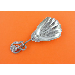 Victorian silver caddy spoon Birmingham 1854 Hilliard Thomason