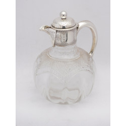Victorian silver mounted claret Jug 1891