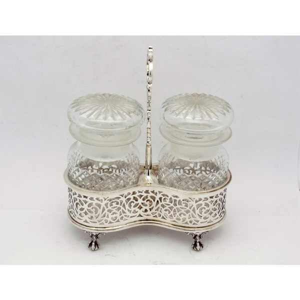 Victorian silver pickle stand Sheffield 1856 Thomas bradbury