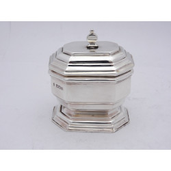 Victorian silver tea caddy London 1896 by Charles Stuart Harris