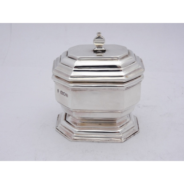 Victorian silver tea caddy London 1896 by Charles Stuart Harris