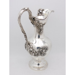 Victorian silver wine ewer claret jug Benjamin Smith 1849