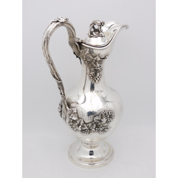 Victorian silver wine ewer claret jug Benjamin Smith 1849