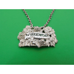 White Hermitage Silver Wine Label London 1825 Rawlings