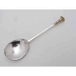 William Cary silver baluster seal top spoon 1840