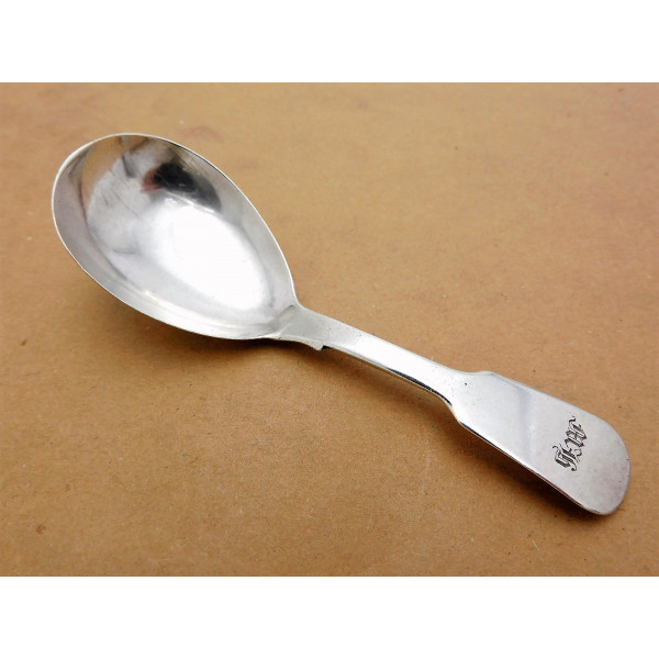 York silver caddy spoon by Barber Cattle North