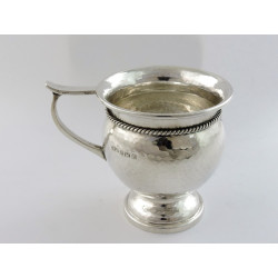 arts cratfs silver christening mug by a e jones