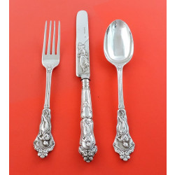 canova pattern silver child s spoon fork and knife by george adams