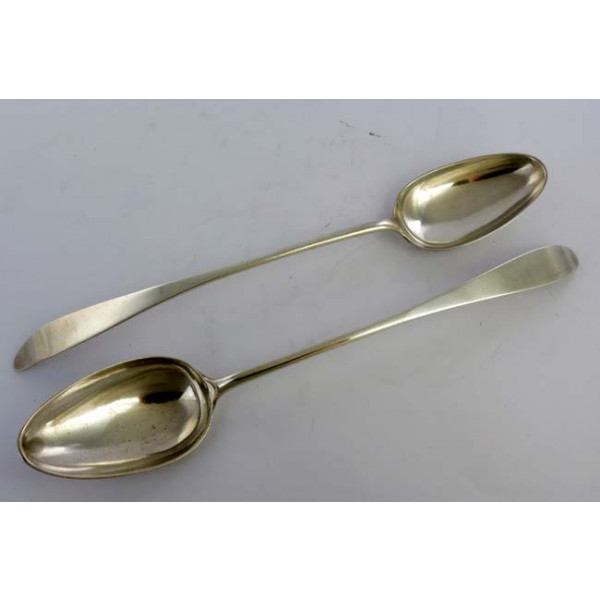 Pair Dundee Basting Spoons, 1790 » Antique Silver Spoons