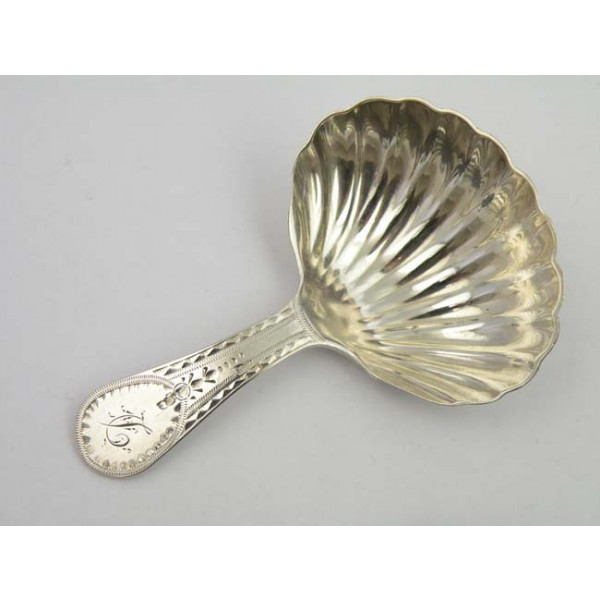 Bright-cut engraved Caddy Spoon, 1801 » Antique Silver Spoons