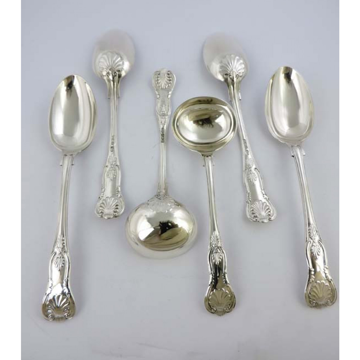 90 piece King's Pattern Canteen Sheffield 1900 » Antique Silver Spoons