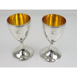 irish silver wine goblets cork by john warner