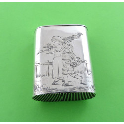 kate greenaway style silver vesta case birmingham 1876