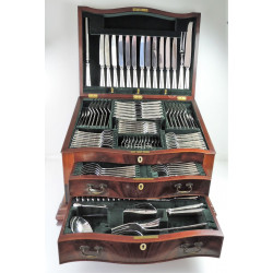 louis xvi silver canteen of cutlery sheffield by roberts belk