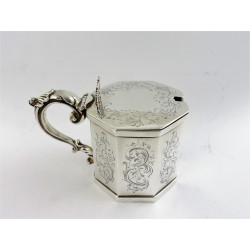 octagonal silver mustard pot london 1842 by haynes cater