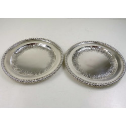 pair georgian silver dinner plates london 1825 by joseph angell