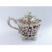 pierced silver mustard pot with cranberry liner london 1839