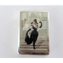 silver enamel vesta case fanny legrand sapho by clyde fitch