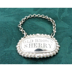 silver old brown sherry wine label london 1871 william summers bottle ticket