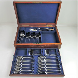 silver old english pattern canteen of cutlery london 1877 by george adams