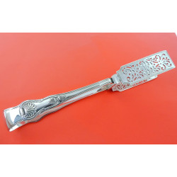 victrian silver asparagus servers kings pattern london 1846
