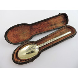 william mary silver gilt marrow spoon scoop london 1694