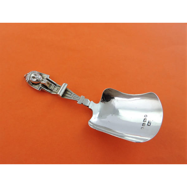 silver Sphinx caddy spoon Birmingham 1882 Hilliard thomason