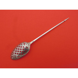 silver mote spoon Georgian Pierced and engraved